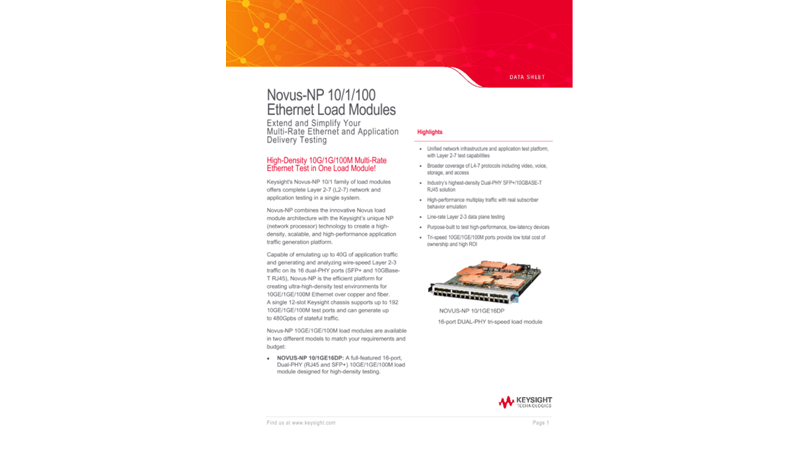 Novus-NP 10/1/100 Ethernet Load Modules